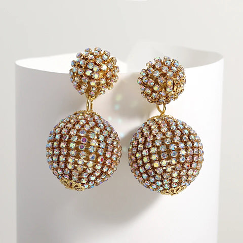 Crystal Ball Drop Earrings