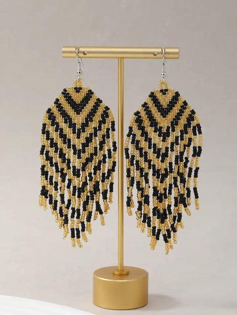 Bohemian Beaded Tassel Earrings