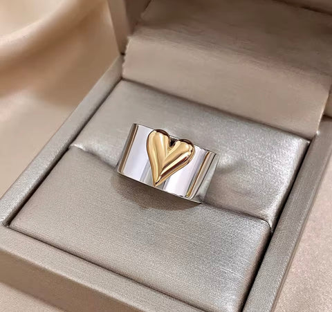 Two Tone Heart Ring