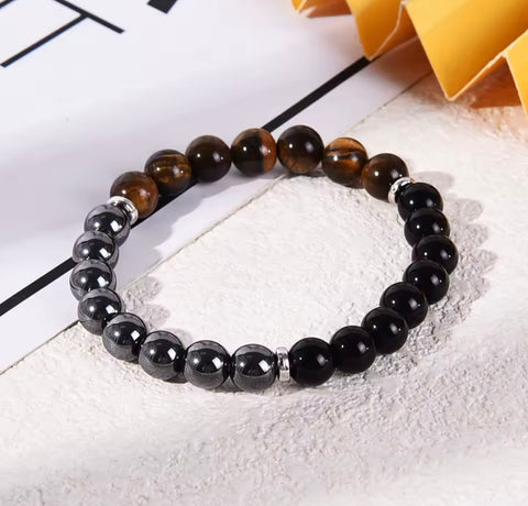 Black Tourmaline Tiger Eye Bracelet