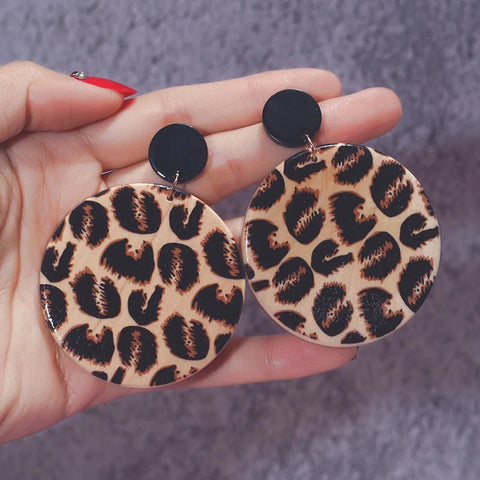 Classic Resin Leopard Print Earrings
