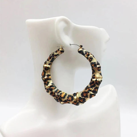 Leopard Print Hoop Earrings