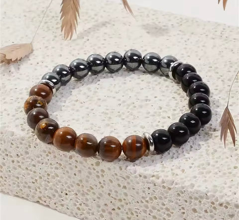 Black Tourmaline Tiger Eye Bracelet
