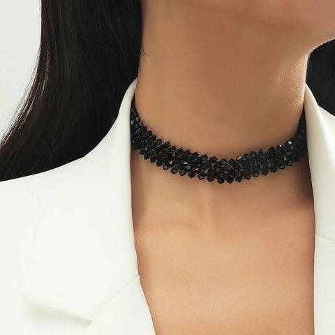 Elegant Beaded Crystal Choker