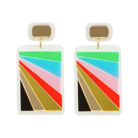 Colorful Rectangle Earrings