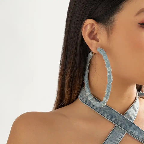 Big Round Jeans Earrings