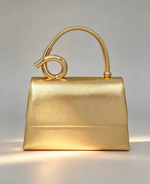 Elegant Gold Top Handle Clutch/Bag