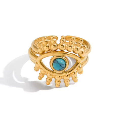 Turquoise Eye Rings