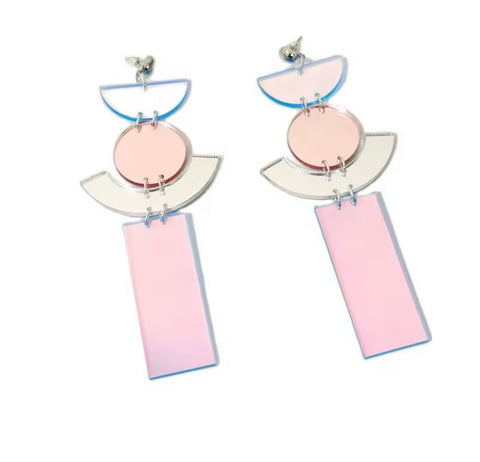 Iridescent Long Dangle Earrings