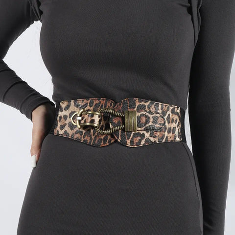 Women’s Leopard Print Stretch Belt