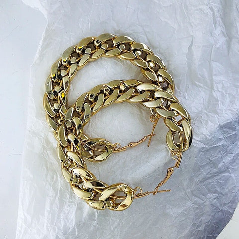 Gold Oversized Chain Earrings
