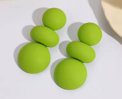 Lime Green Ball Drop Earrings