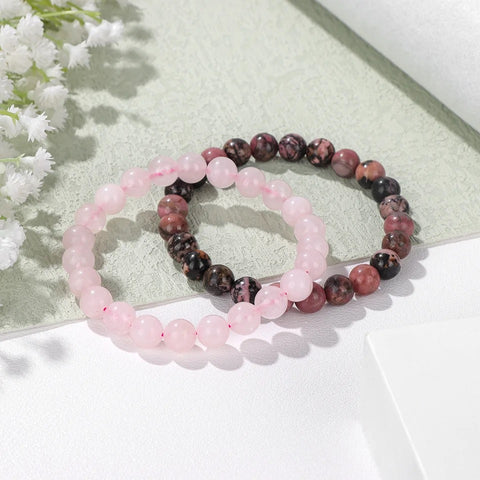 Rose Color Pink Beaded Bracelet