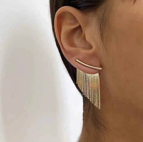 Women’s Gold Tassel Earrings