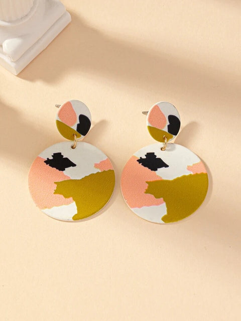 Print Petite Round Earrings