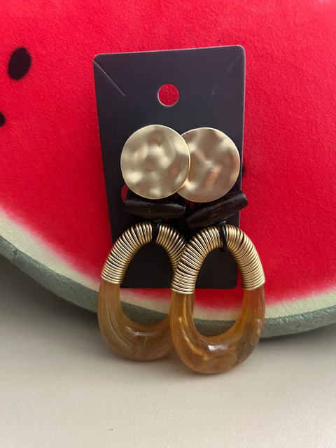 Golden Brown Drop Earrings
