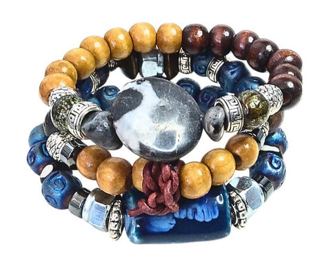 Handmade Jupiter Moon Beaded Bracelet Set