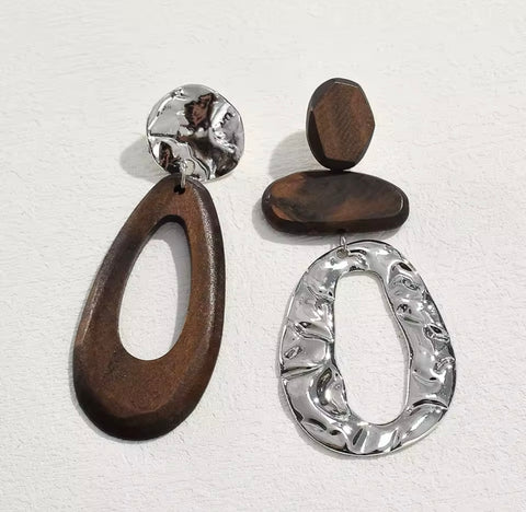 Irregular Shaped Wooden Earrings