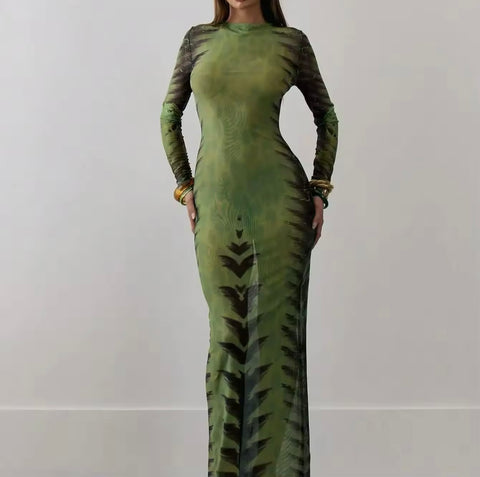 Green an Black Envy Maxi Dress