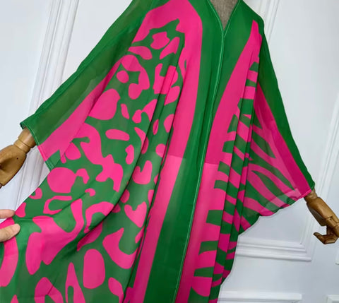 Pink and Green Kimono