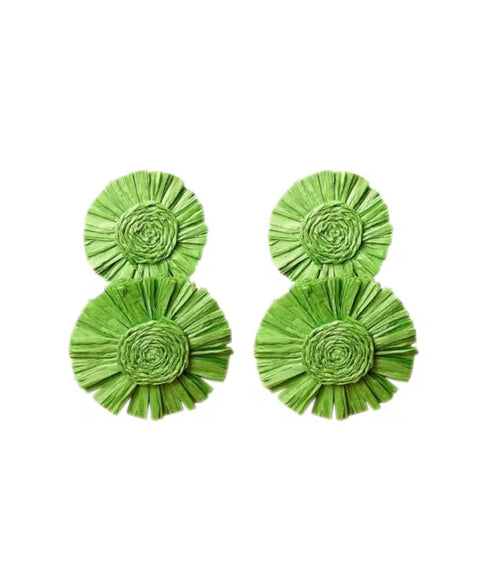 Bohemian Sunflower Rafia Earrings