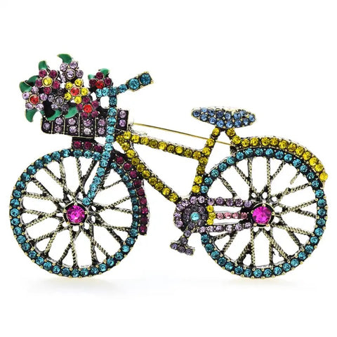 Blinged Out Bicycle Broch