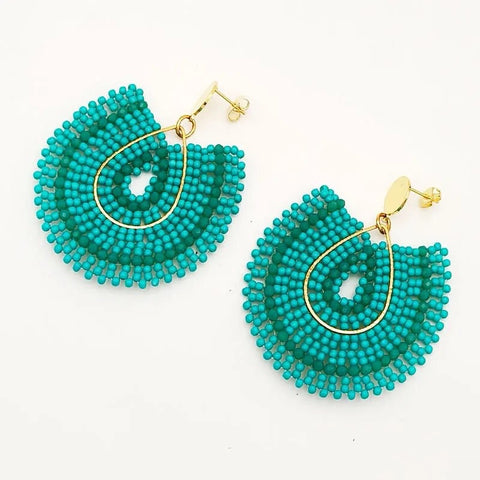 Rice Beads Water Drop Earrings