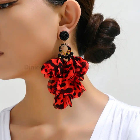 Leopard Print Drop Earrings