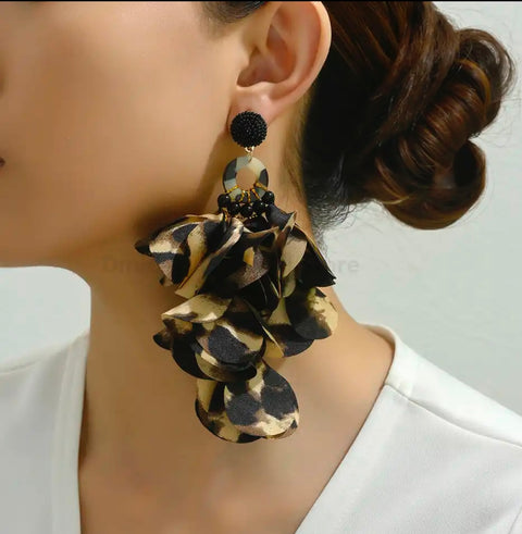 Leopard Print Drop Earrings
