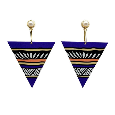 Tribal Triangle Drop Earrings