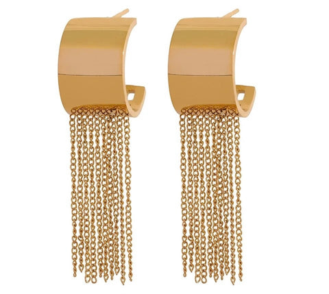 Half Moon Tassel Earrings