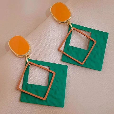 Retro Acrylic Geometric Style Earrings
