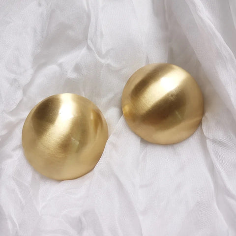 Big Round Gold Stud Earring