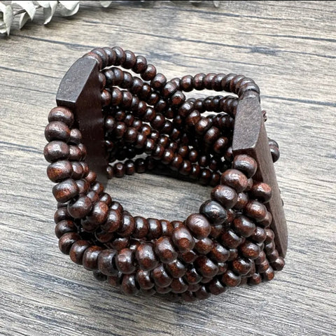 Bohemian Criss Cross Wooden Bracelet