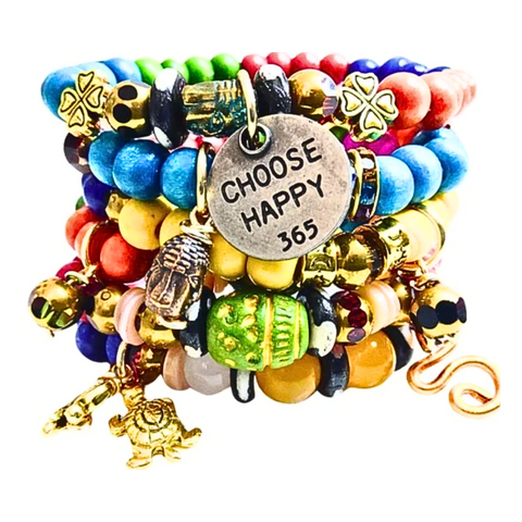 Handmade Happy Bohemian Style Bracelet Stack