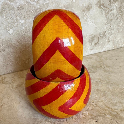 Handmade Chevron Yellow Wooden Bracelet