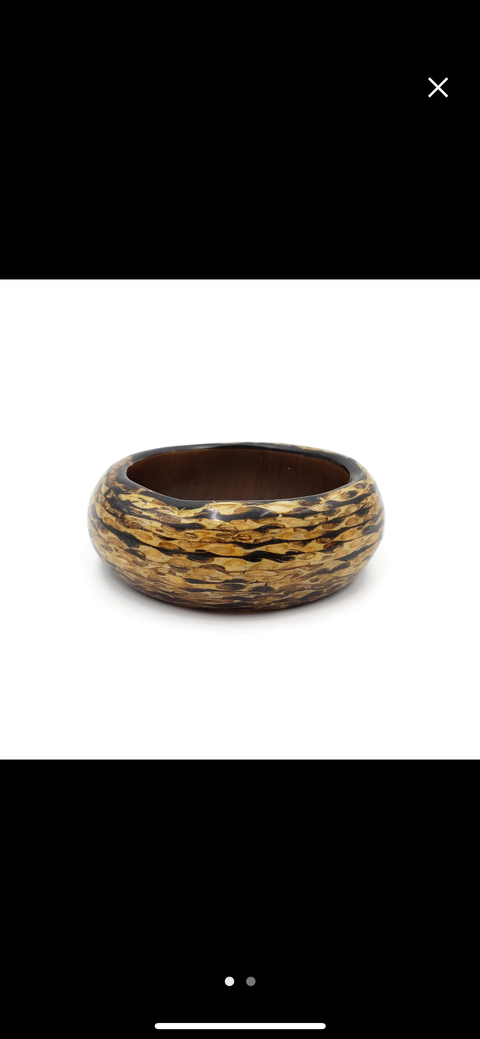 Chunky Wooden Resin Bangle Bracelet