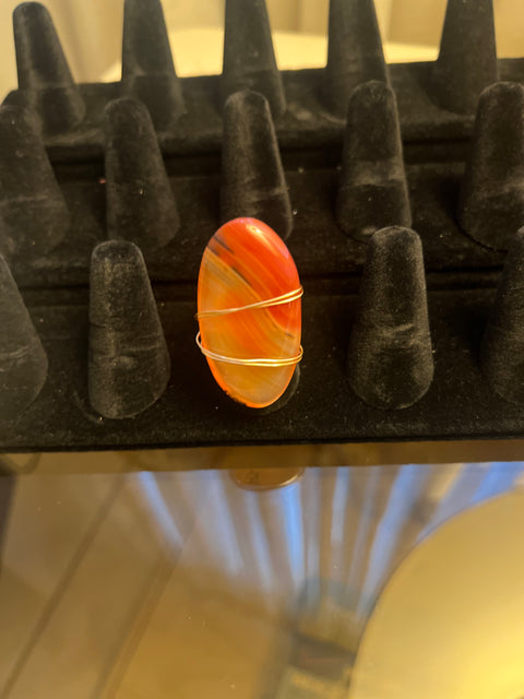 Handmade Agate Opal Stone Ring