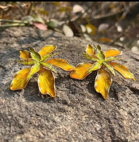 Yellow Flower Earrings