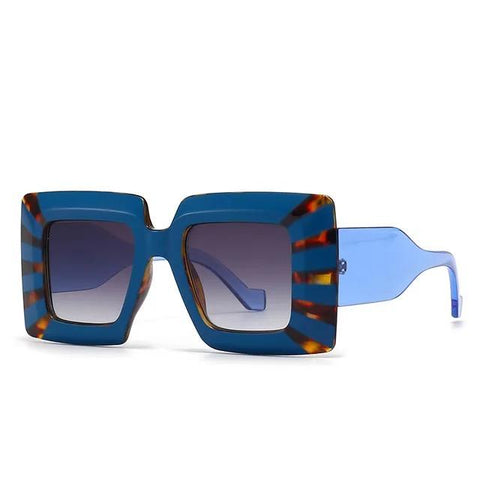 Blue Vintage Fun Square Sunglasses