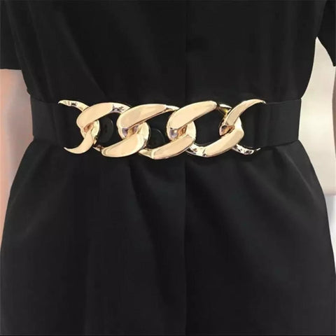 Black and Gold Stretch Belt