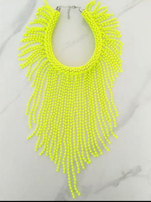 Chic Neon Yellow Beads Necklace