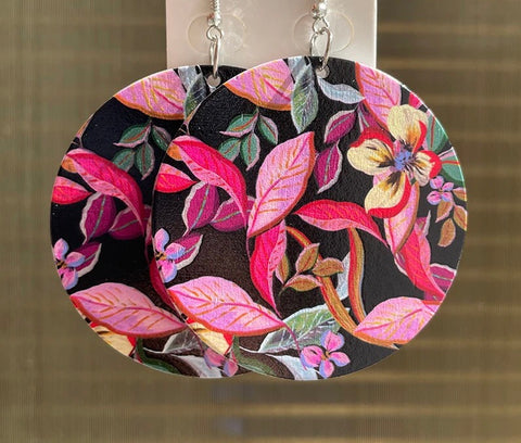 Floral Wooden Earrings