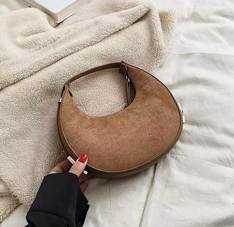 Khaki Shoulder Saddle handbag Clutch with extendable strap